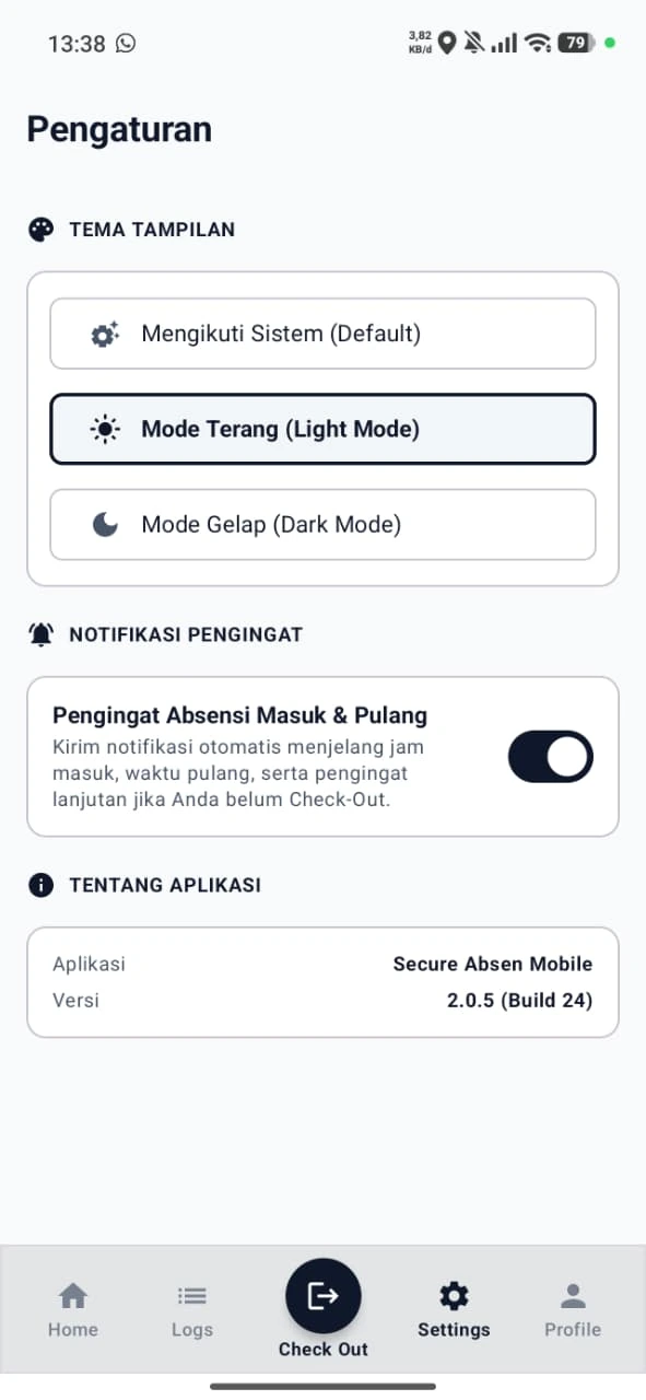 Pengaturan dan Notifikasi Pengingat